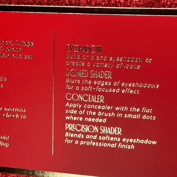 Glitz & Glam 11-Piece Full Face Brush Set Red Rhinestone Handles + Sponges NEW - Picture 11 of 16